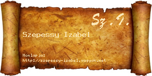 Szepessy Izabel névjegykártya